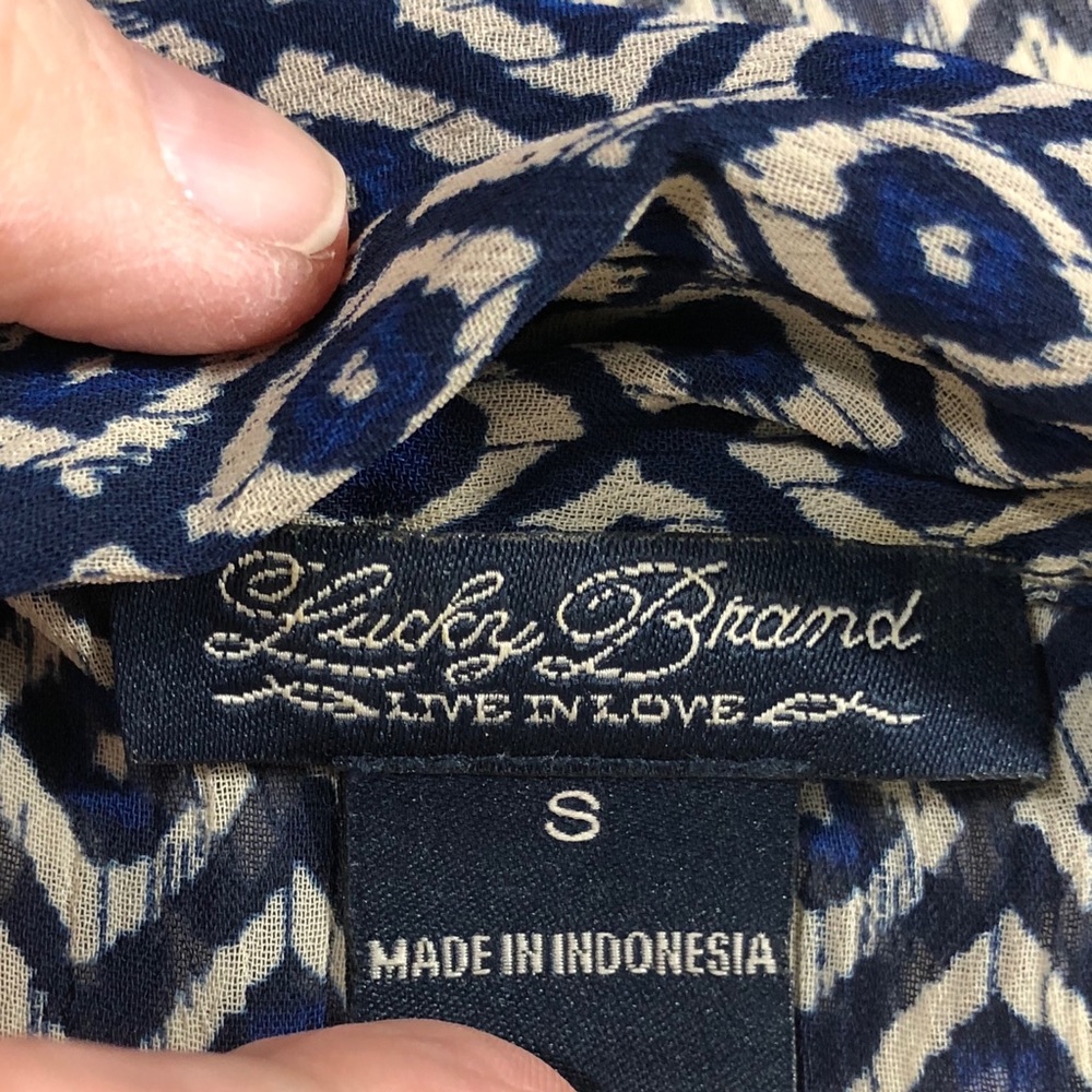 {LUCKY BRAND} - SHEER COMFY TOP / BLOUSE = B1 - Picture 6 of 7